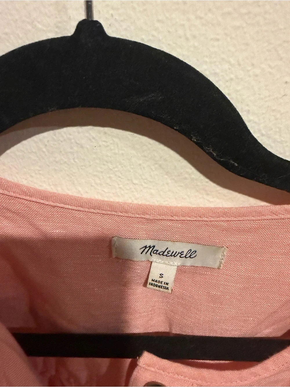 Madewell Blush Pink Button-Front Drawstring Jumpsuit